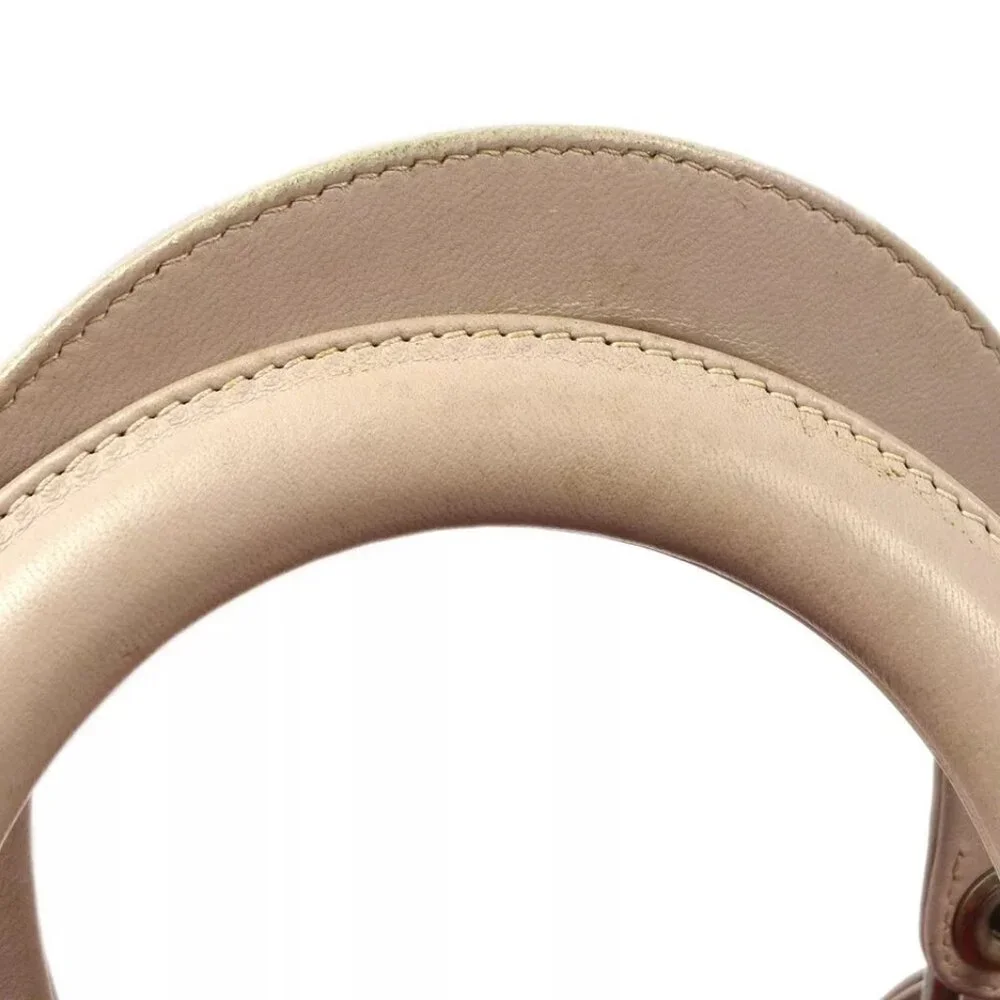 Christian Dior Pink Lambskin Lady Dior Cannage 2way Handbag